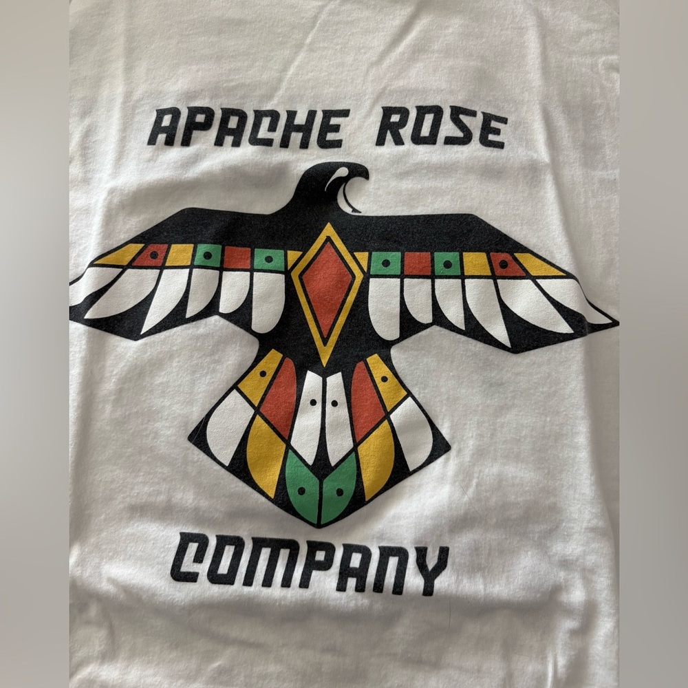 White Graphic Tee Apache Rose Eagle Native Americ… - image 3